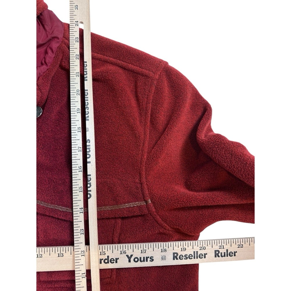 TSUNAMI Fleece Button Up Jacket Women's L Red Pockets‎ Cozy Comfort - Picture 9 of 9